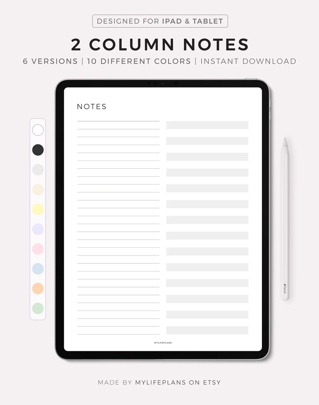 Two Column Notes Chart