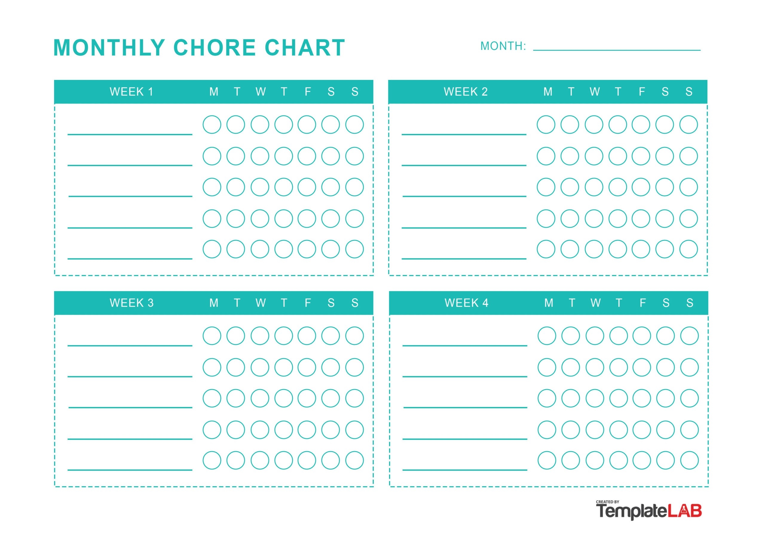 4 Column Chart Printable