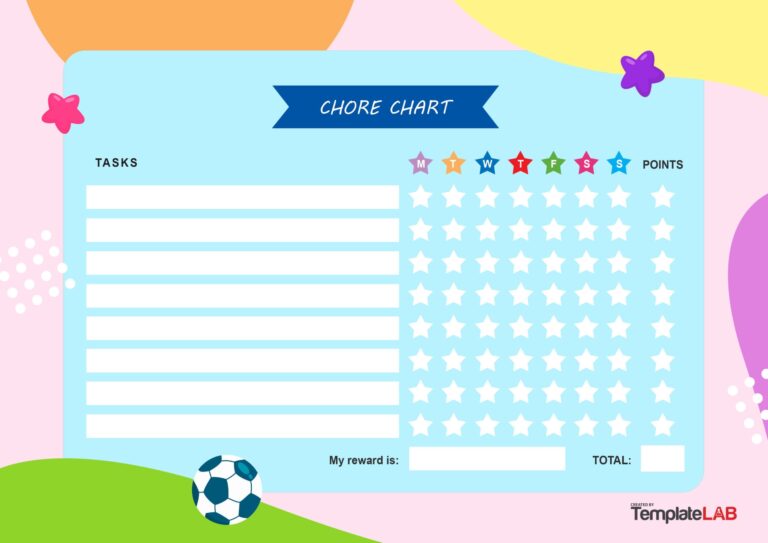 23 FREE Chore Chart Templates For Kids TemplateLab
