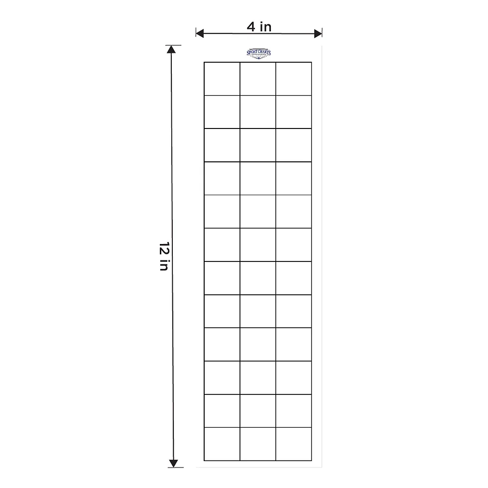 3 Column 12 Row Chart Sport Charts