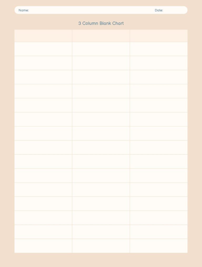 3 Column Chart Templates 10 Free PDF Printables Printablee
