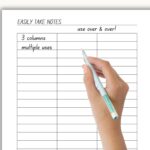 3 Column Notes Printable Lined Paper Column Graphic Template 