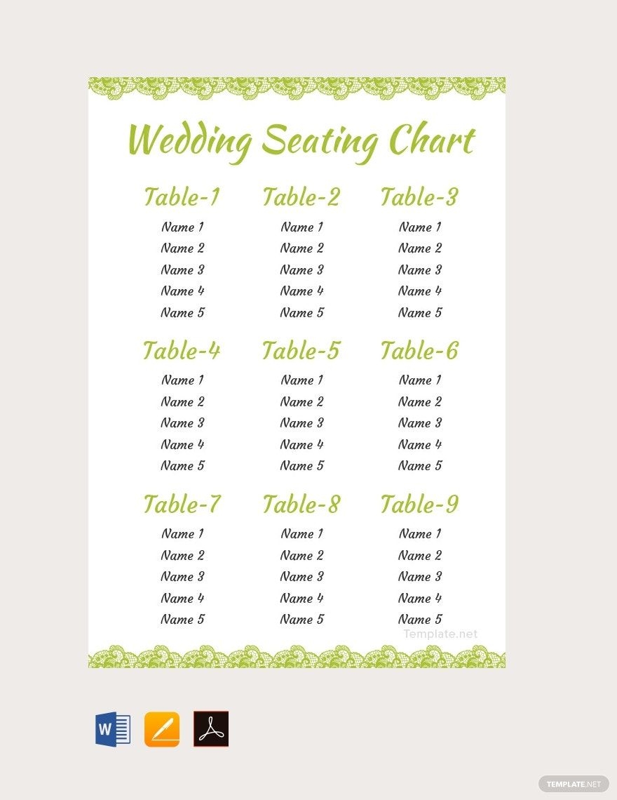 3 Column Seating Chart Template In Excel Google Sheets Download 