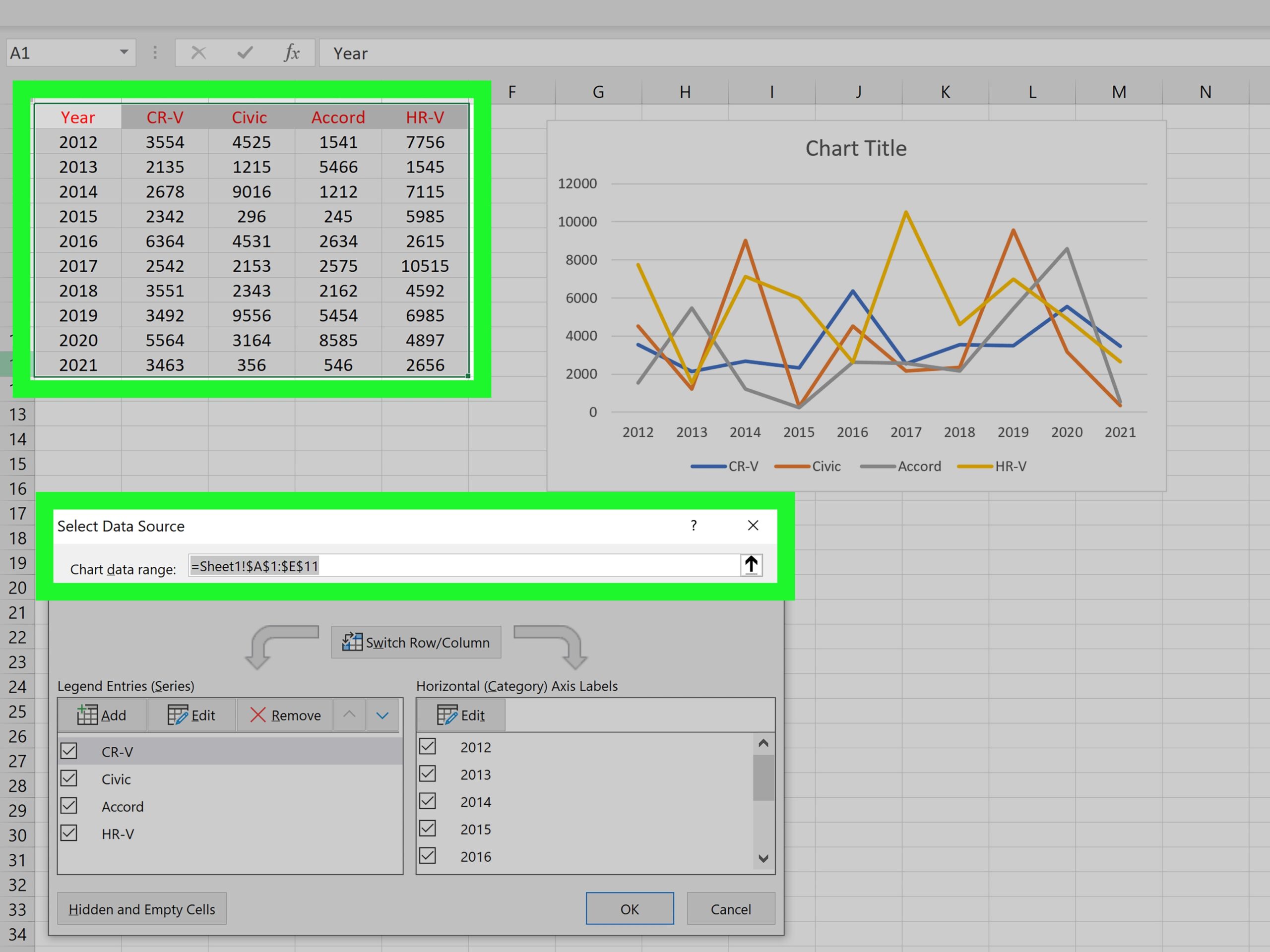 Do Chart For Three Columns Exel