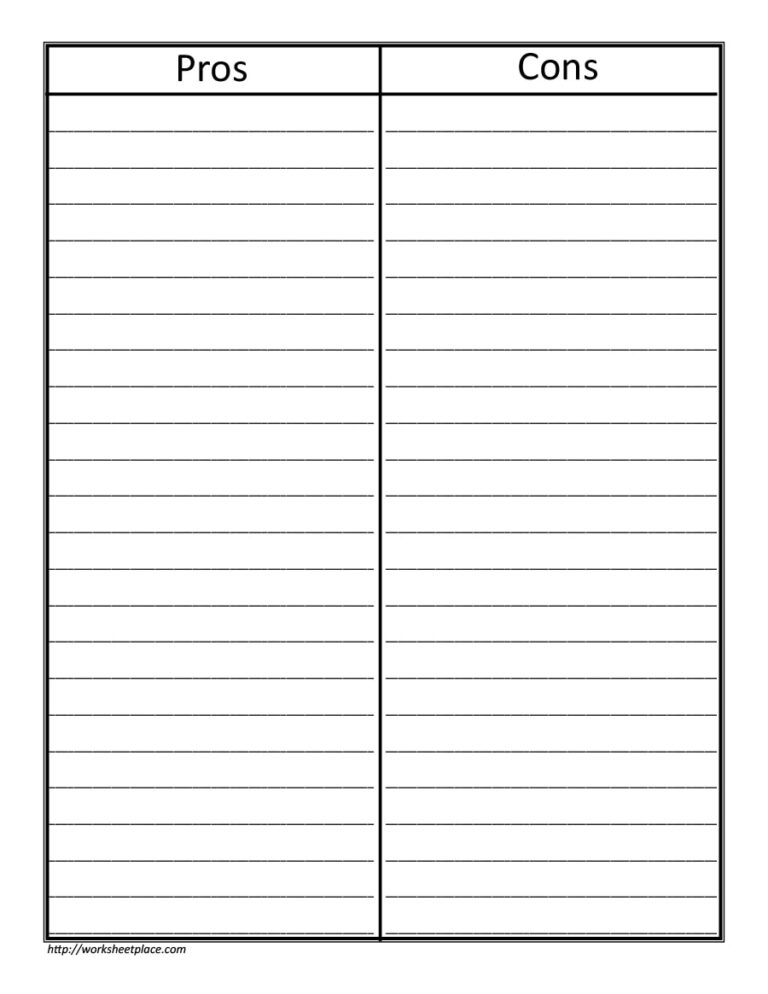 30 Printable T Chart Templates U0026 Examples TemplateArchive