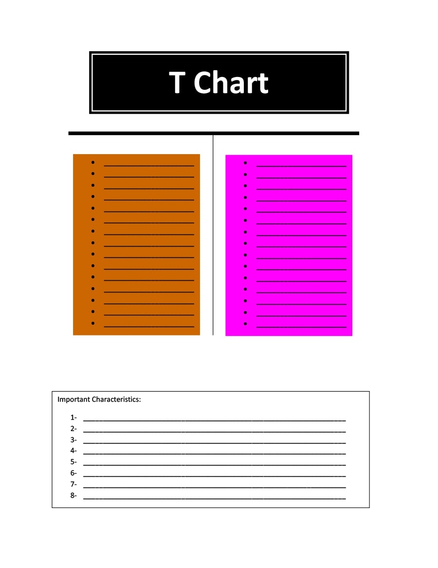 30 Printable T Chart Templates U0026 Examples TemplateArchive