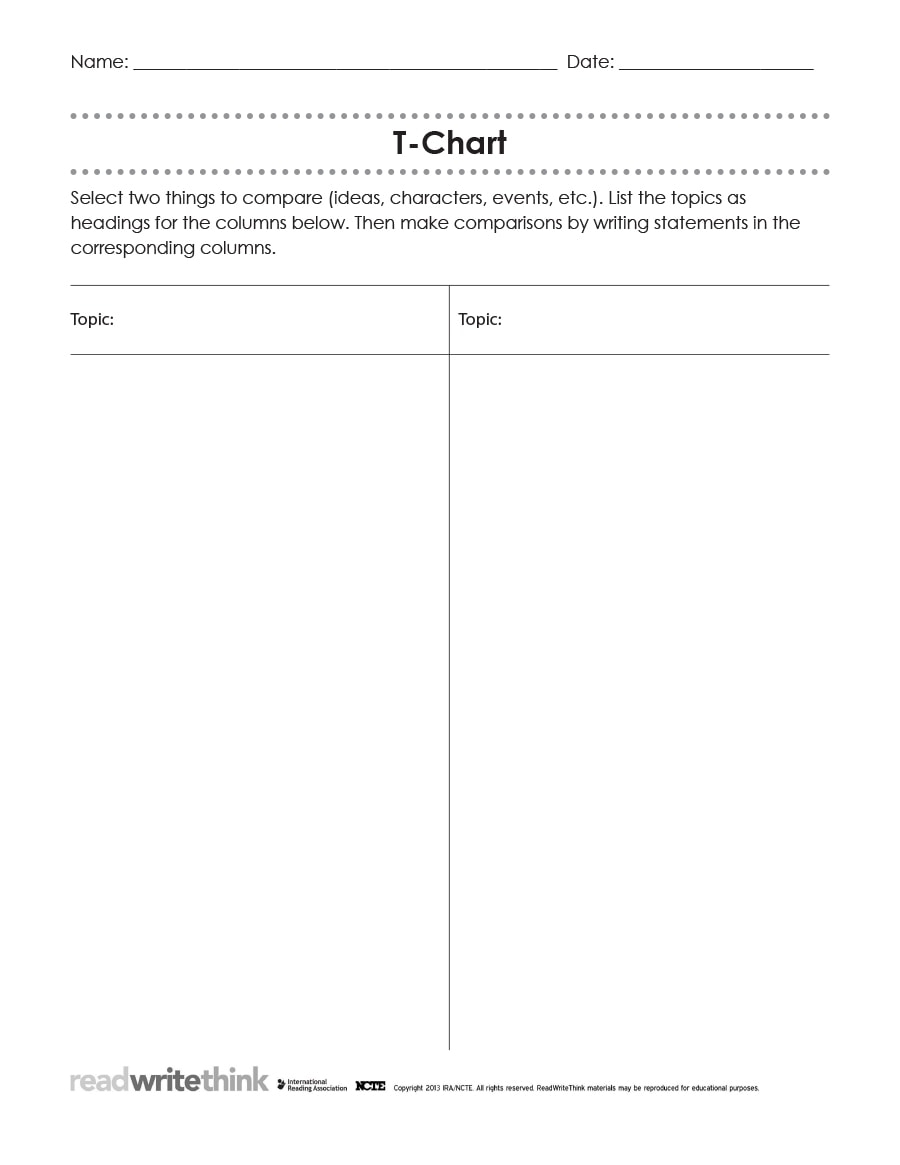30 Printable T Chart Templates U0026 Examples TemplateArchive