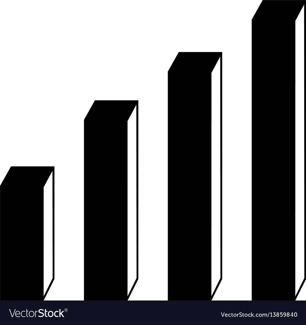 3d Bar Chart Flat Icon Royalty Free Vector Image