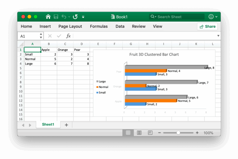 3D Clustered Bar Chart Excelize Document
