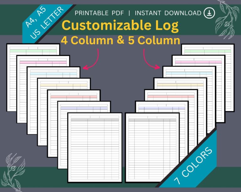 4 Column Chart Template Etsy