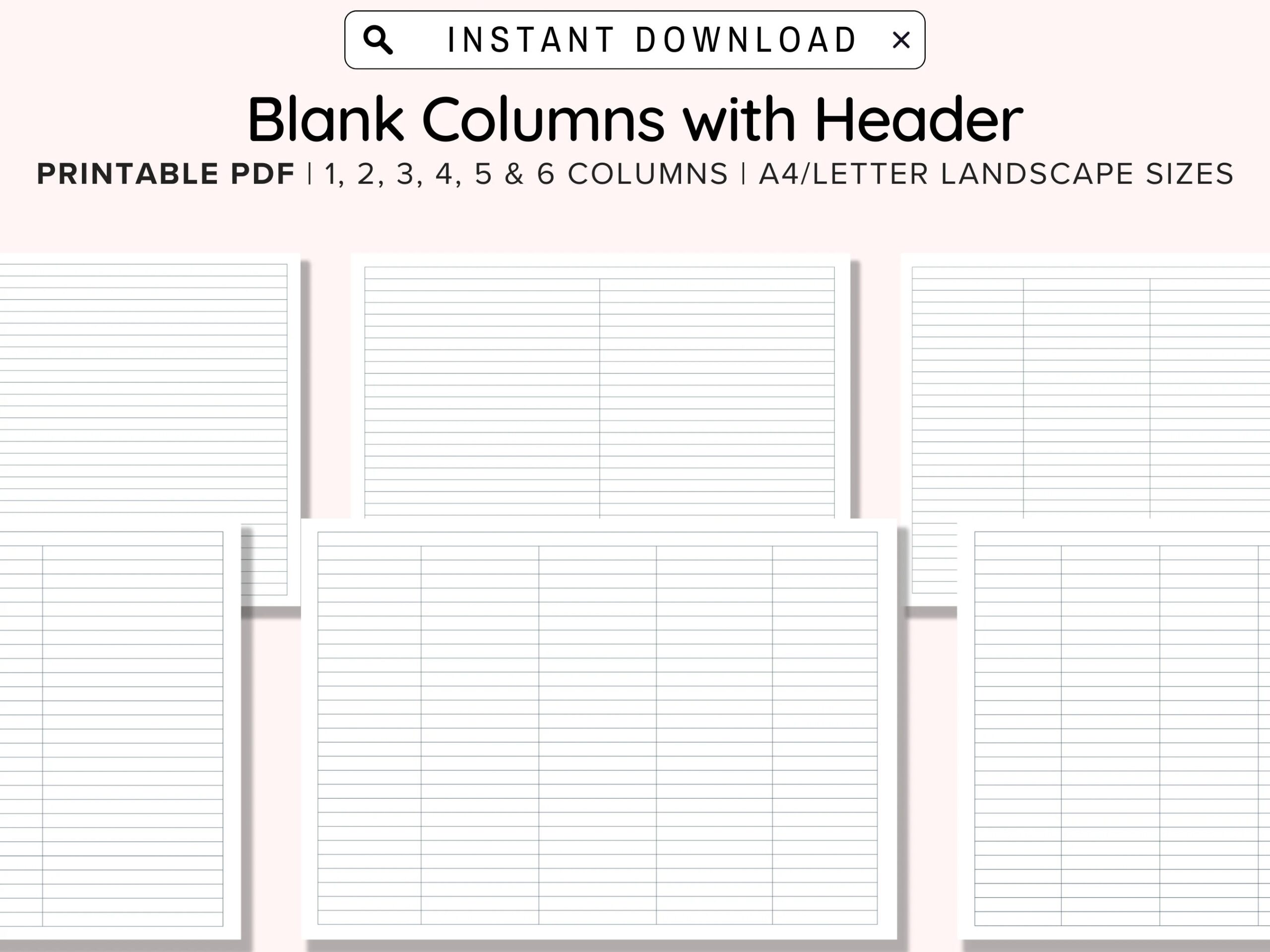 4 Column Blank Chart
