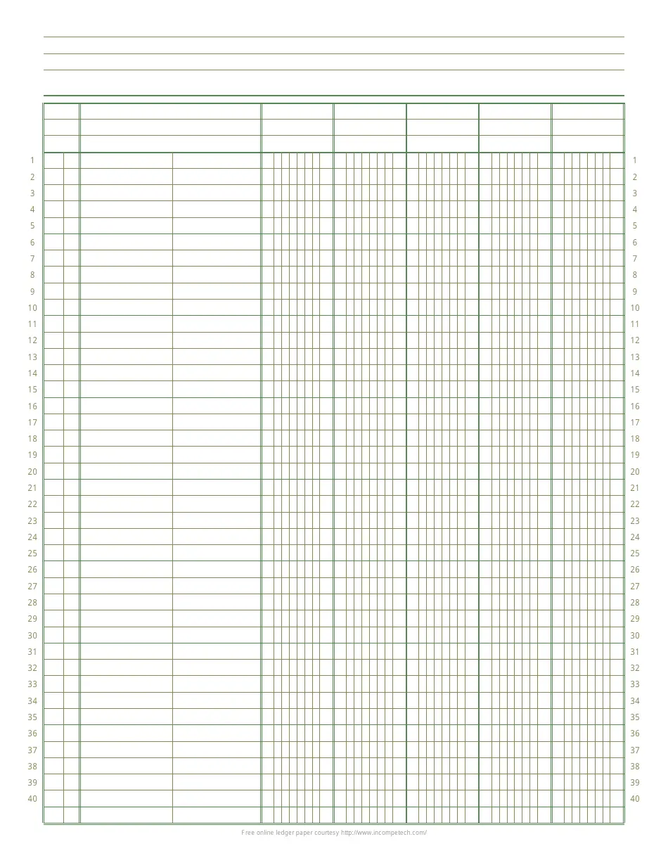 5 column Ledger Paper Template Download Printable PDF Templateroller