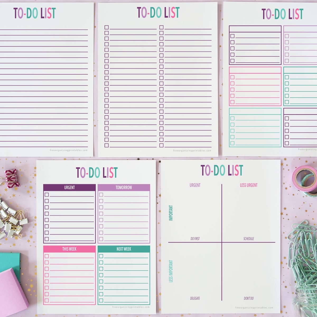 5 Free Printable To Do List Templates Free Organizing Printables