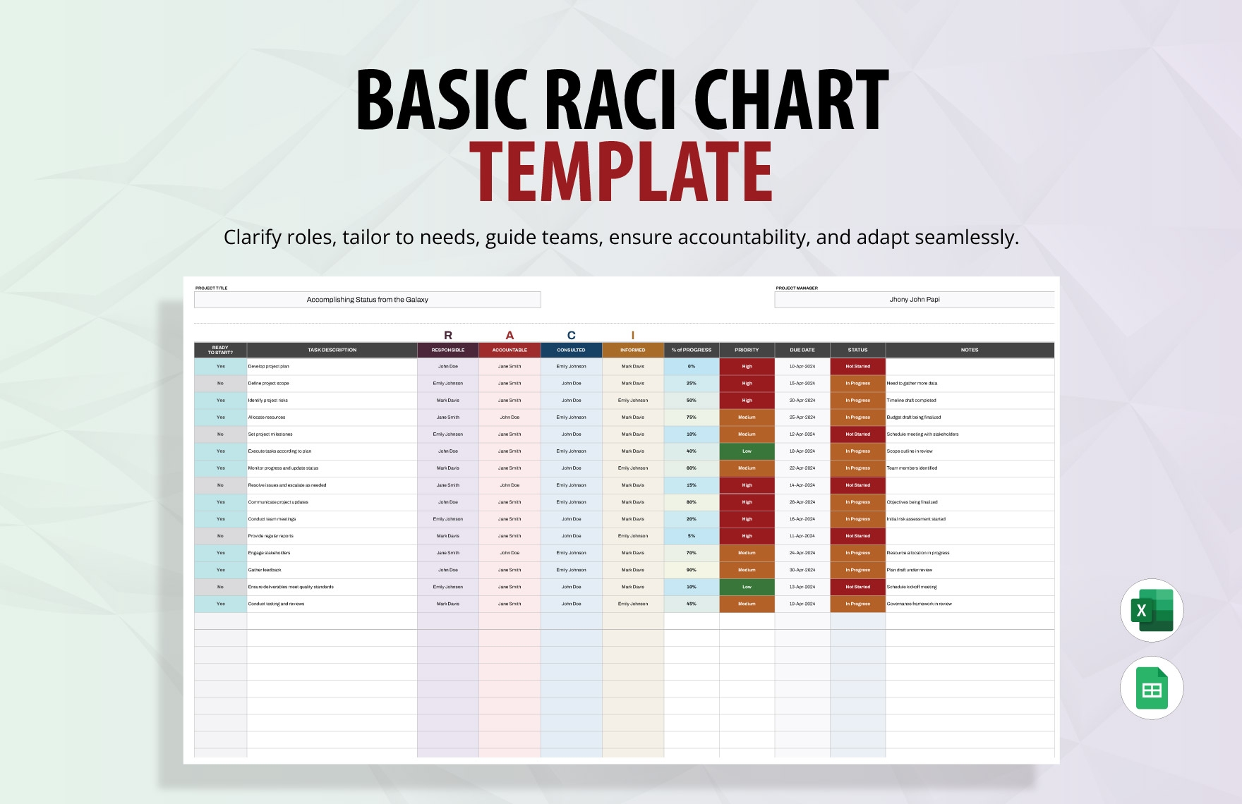 6 Column Chart In Excel Google Sheets Download Template