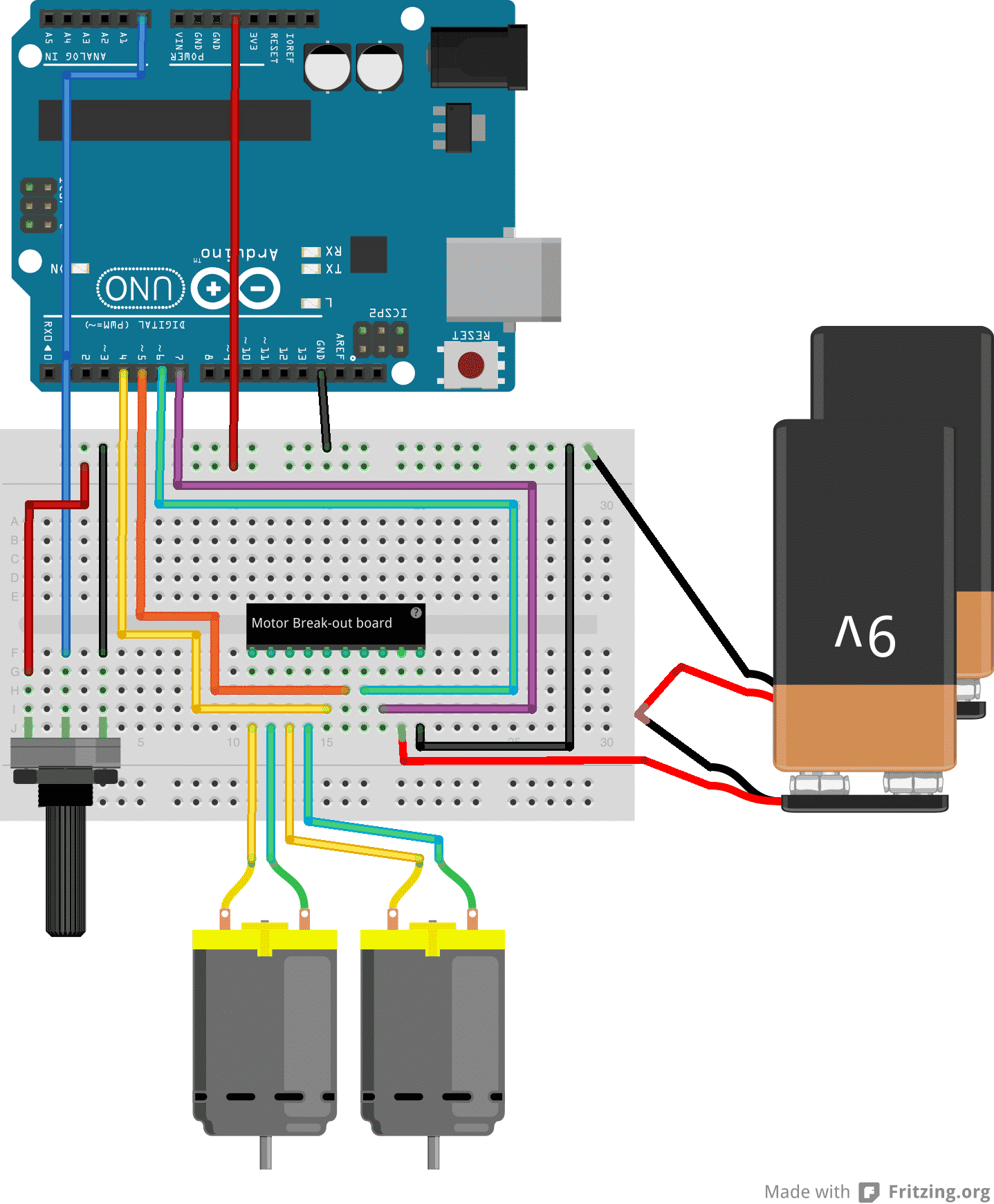 6 Project 2 Control Speed And Direction With A Potentiometer Tech Explorations