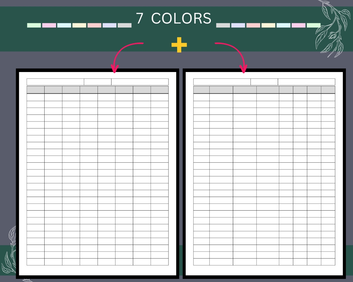 Printable 8 Column Chart With Lines
