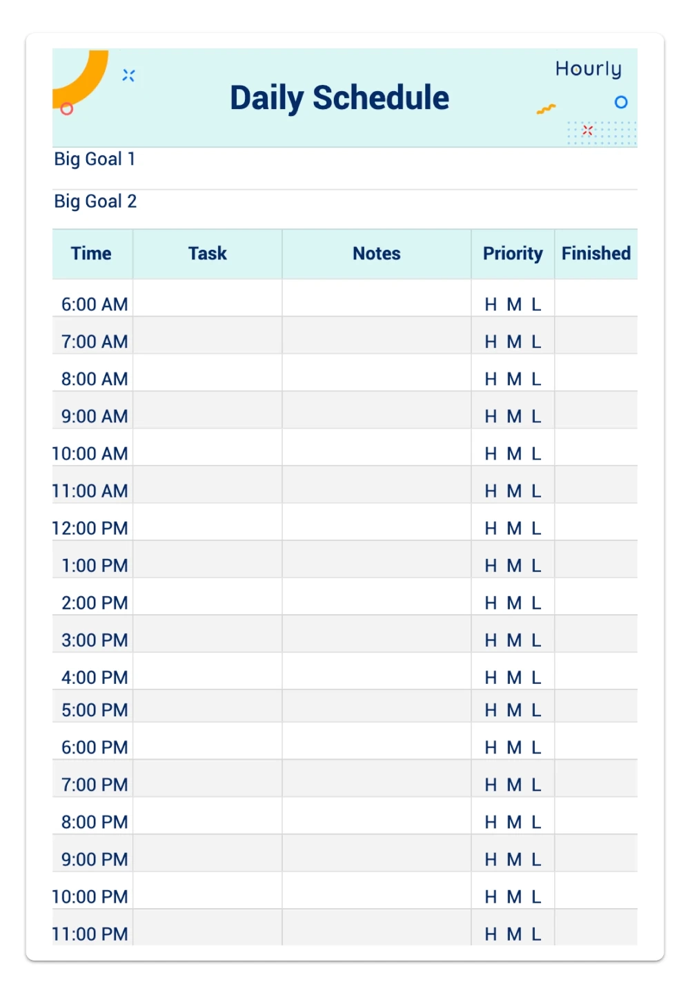 8 Excel Template Hourly Schedules To Keep You On Track Hourly Inc 