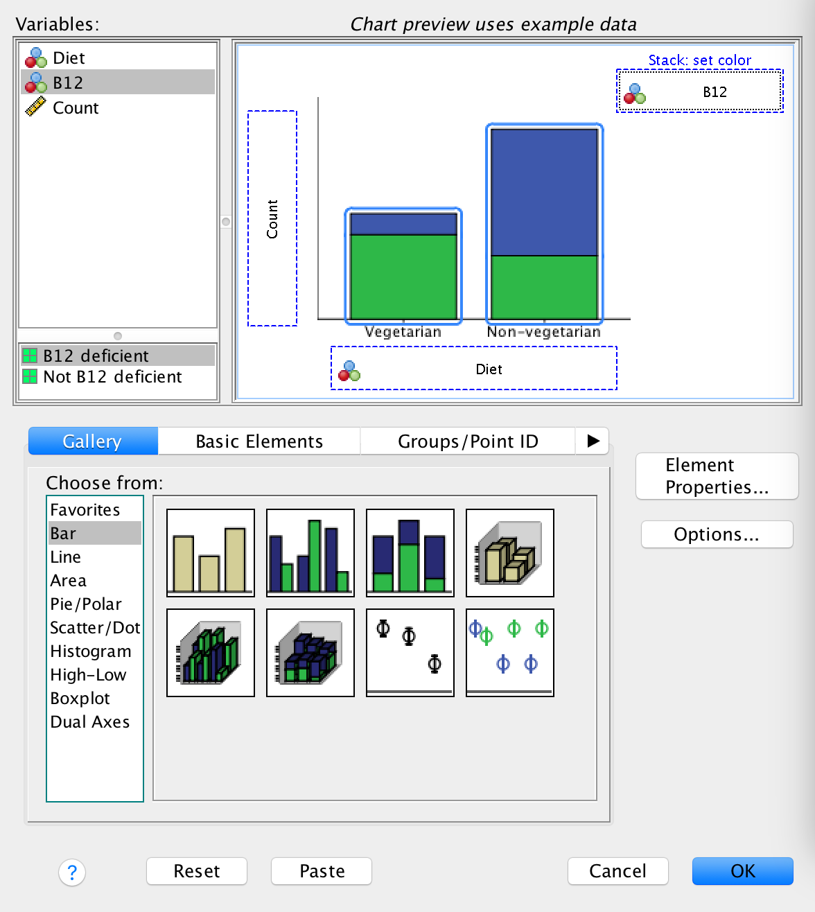 Stacked Column Chart Select Data