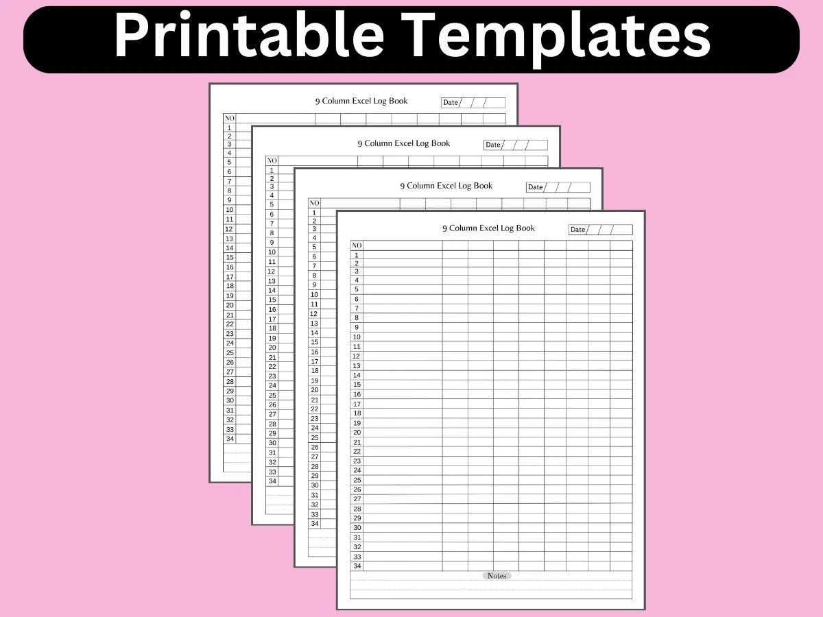 9 Blank Columns Chart Etsy