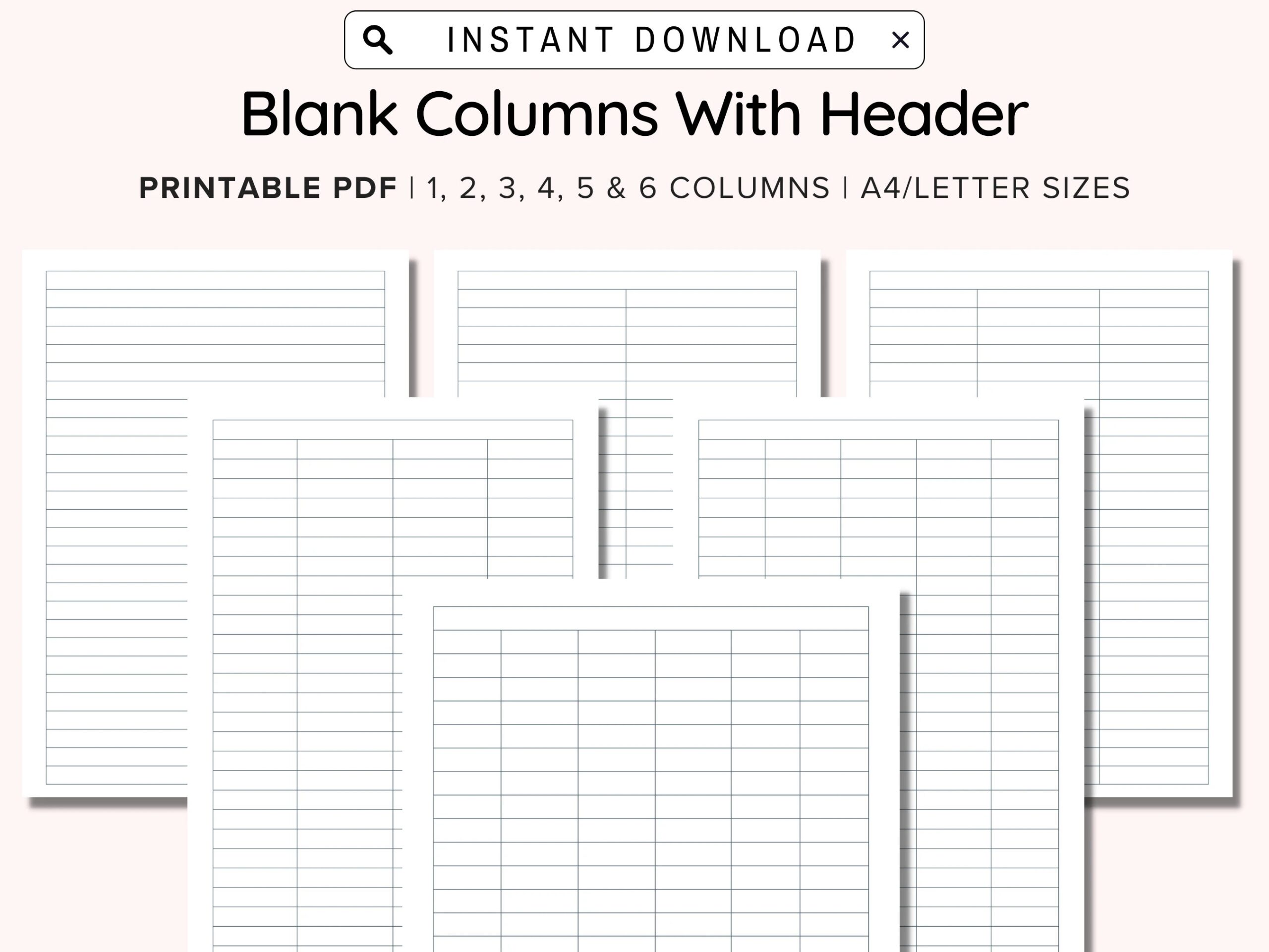 Blank Column Chart Template