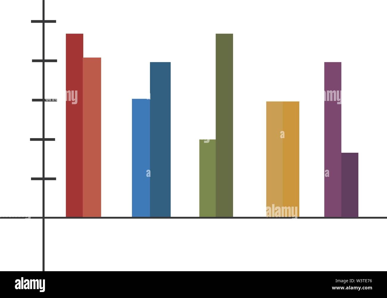 A Colorful Column Chart Vector Color Drawing Or Illustration 