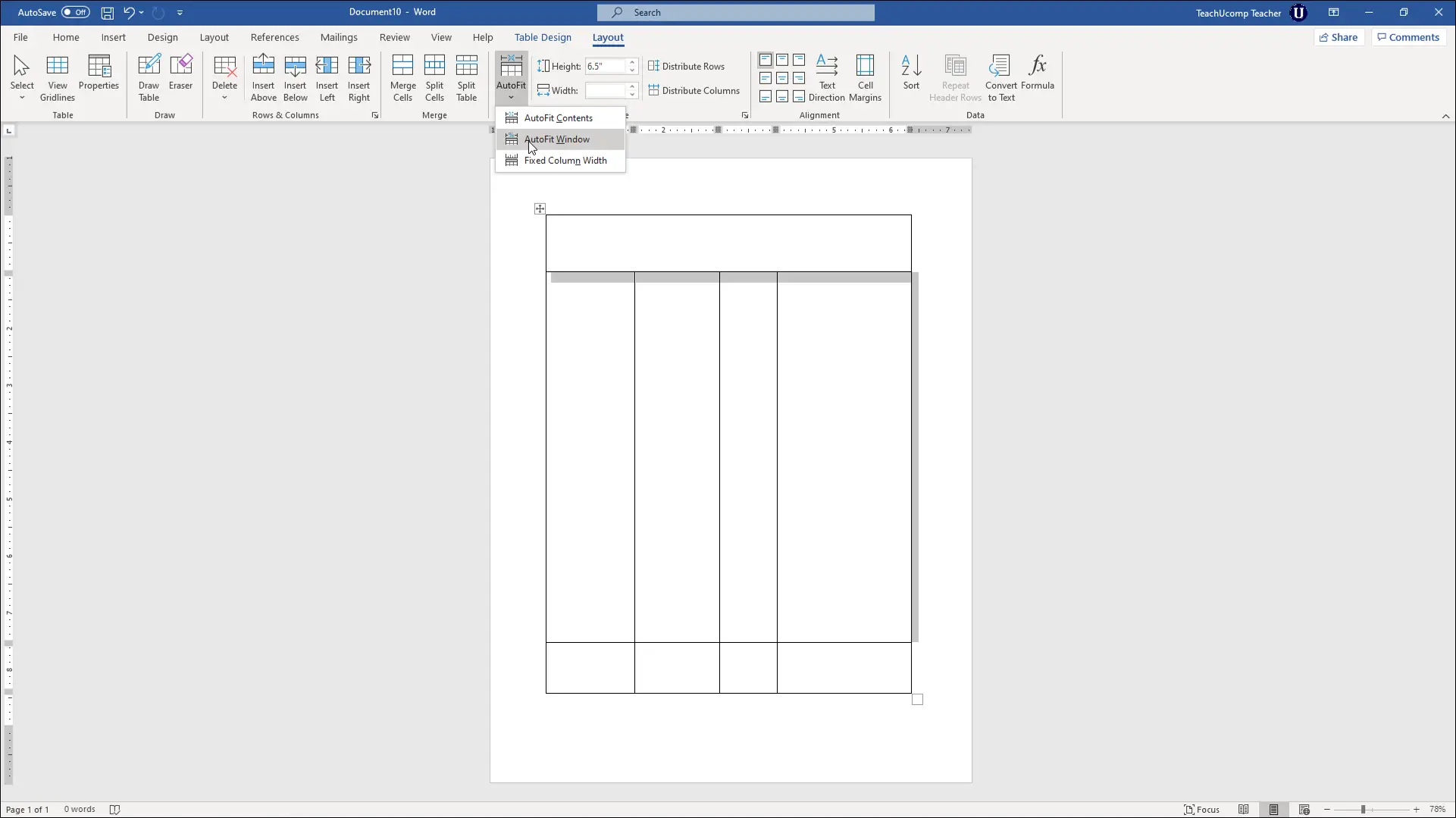 Resize Column Width Charts