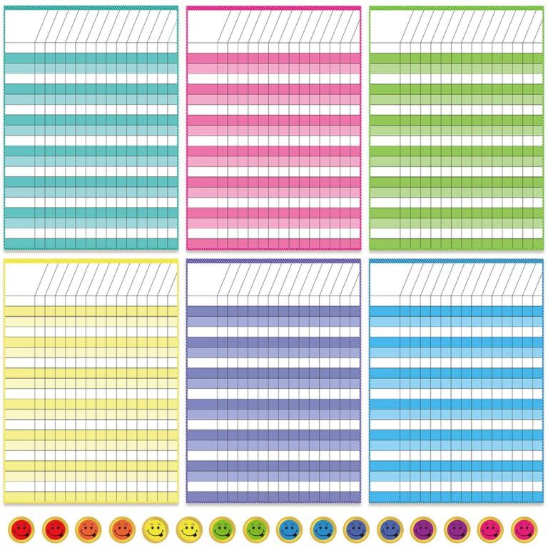 Amazon 6 Pieces Classroom Charts Laminated Dry Erase 