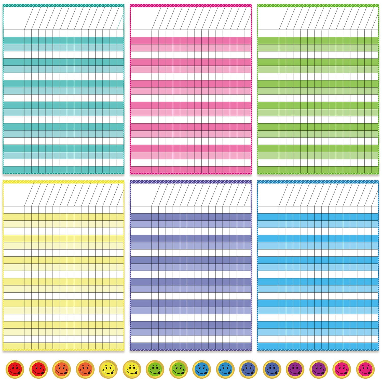 Amazon 6 Pieces Classroom Charts Laminated Dry Erase 