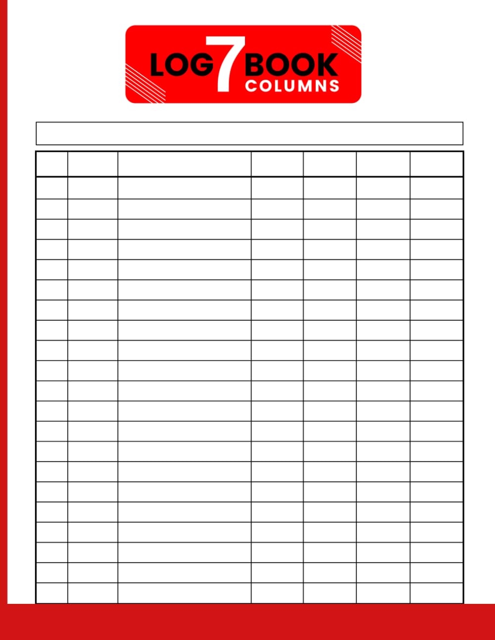 Amazon Customizable Log Book With 7 Columns Effective Multipurpose Log Book To Track Income And Expenses Inventory And Equipment Debit And Credit Time Or Visitors Etc Special For Gift Idea Press 