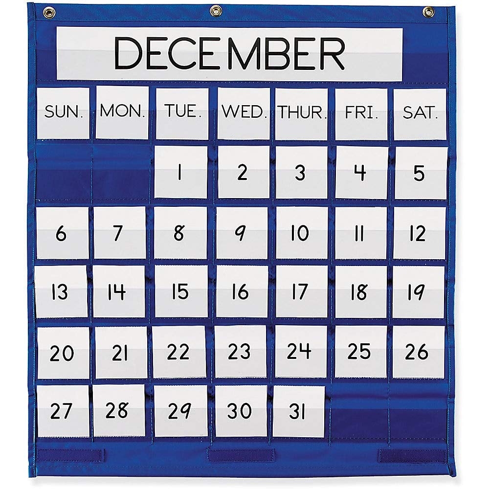 Amazon Pacon Pocket Chart Monthly Calendar Blue 25 Amazon Pacon Pocket Chart Monthly Calendar Blue 25
