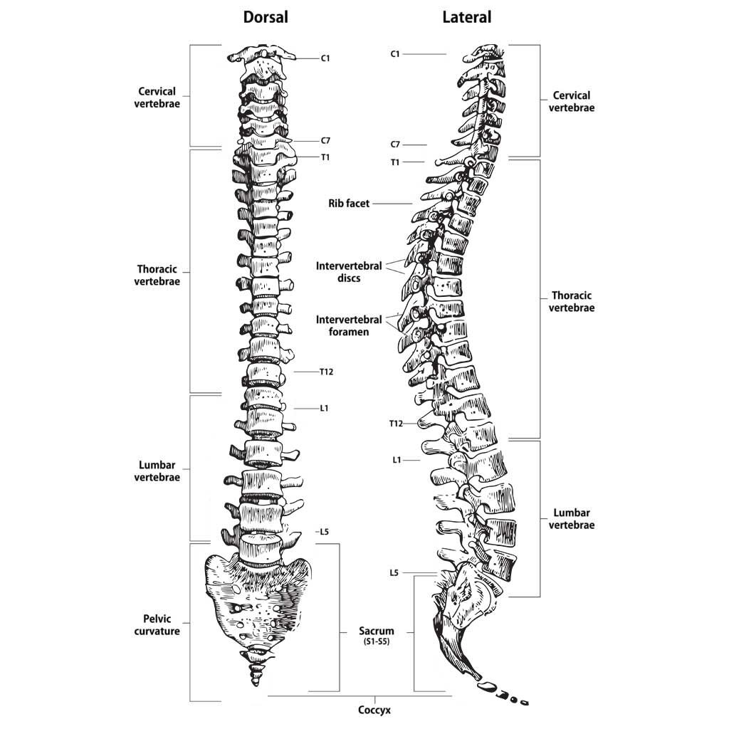 The Vertebral Column Anatomical Chart