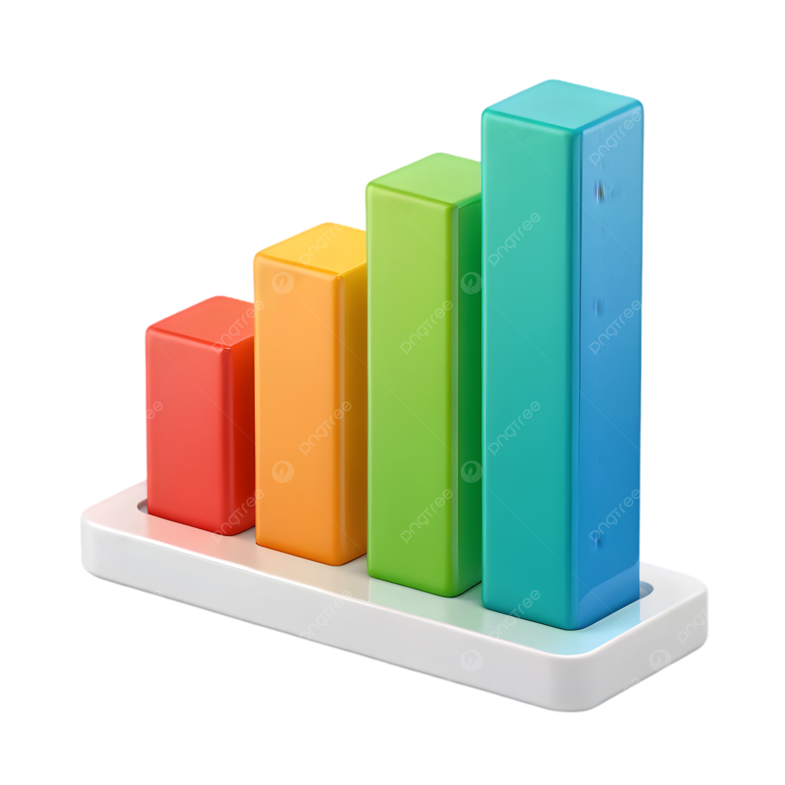 Bar Chart 3d Icon Isolated On A Transparent Background Perfect For 