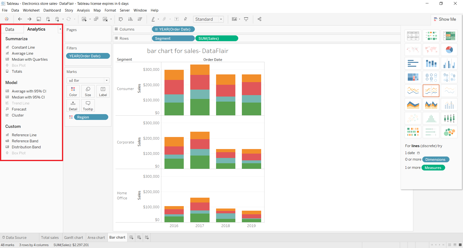 Bar Chart In Tableau The Art Of Portraying Data DataFlair