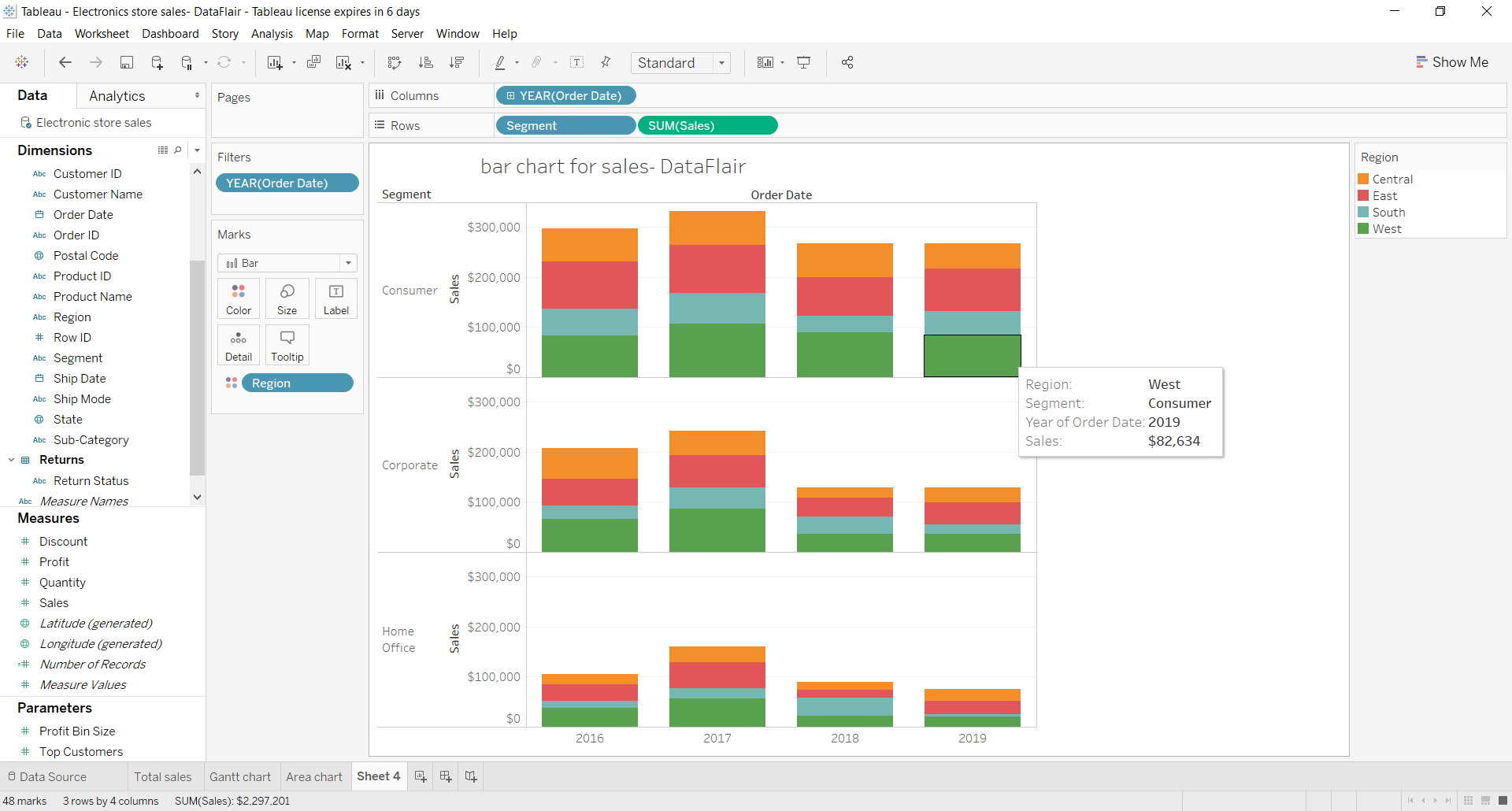 Tableau Bar Chart Column Width
