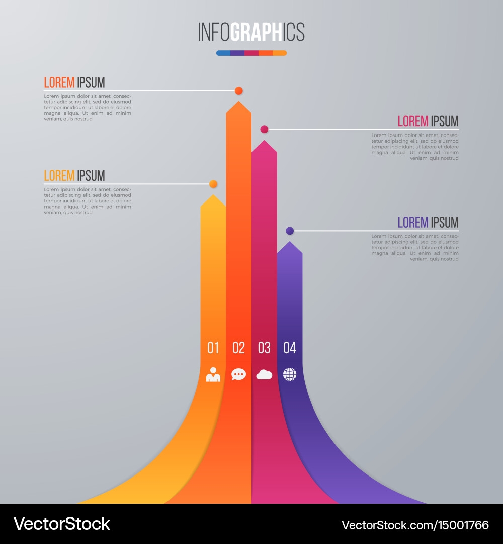Bar Chart Infographic Template For Data Royalty Free Vector