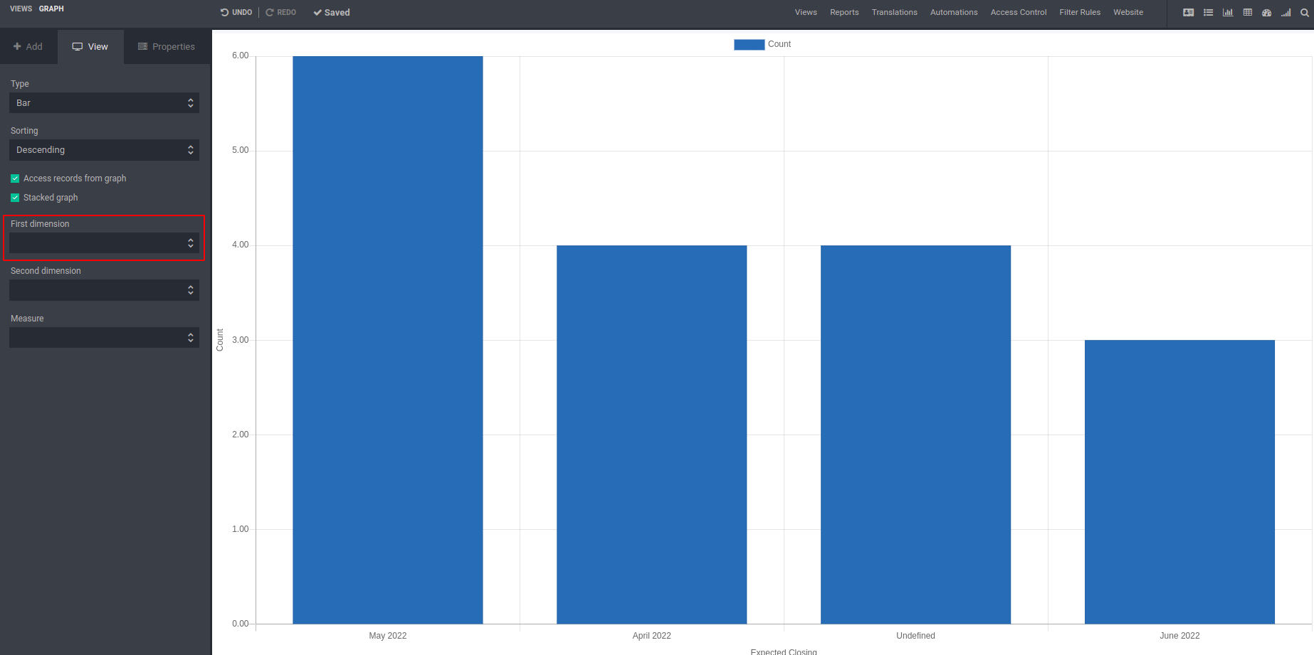 Bar Chart Odoo 15 Studio Book