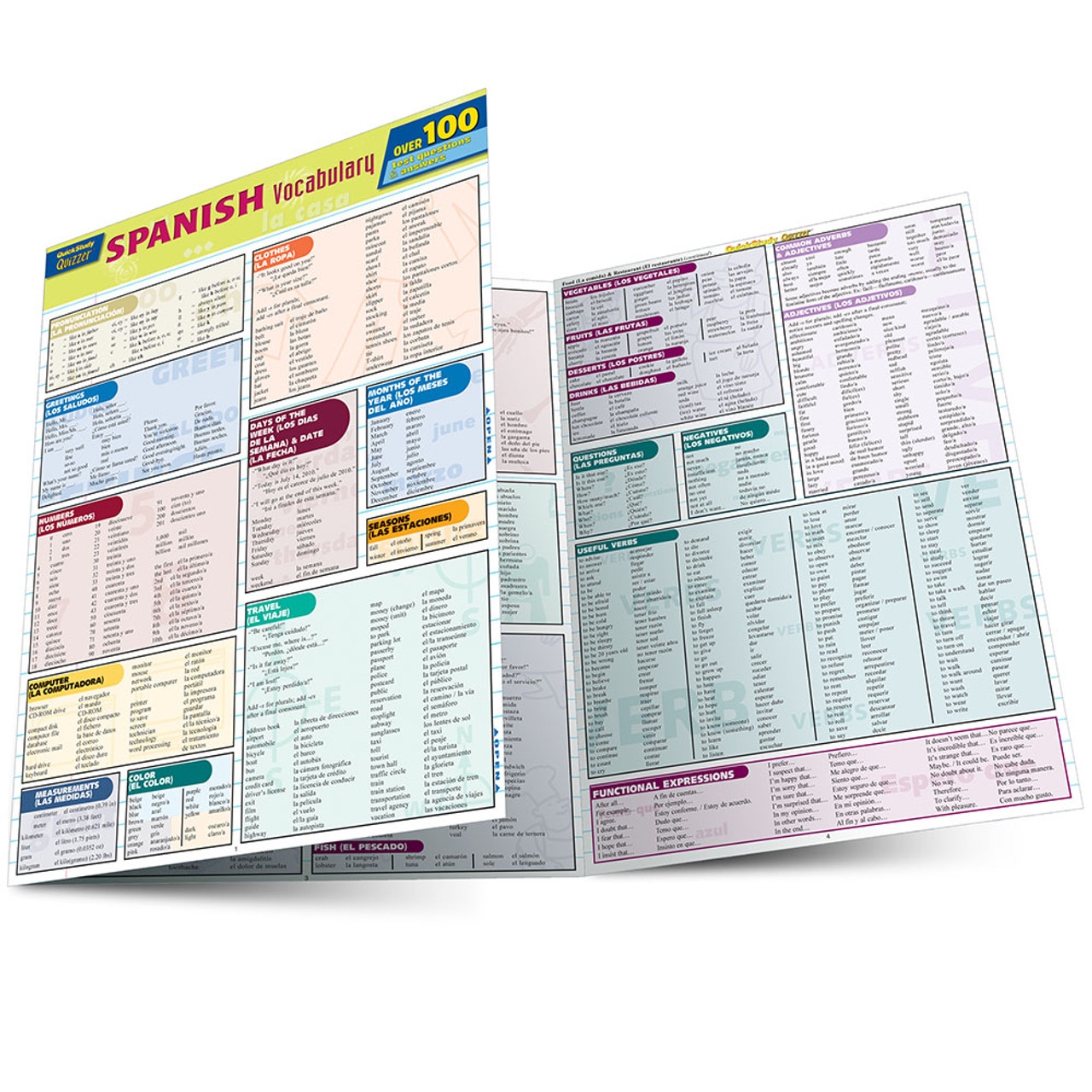 Bar Charts Quick Study Spanish Vocabulary