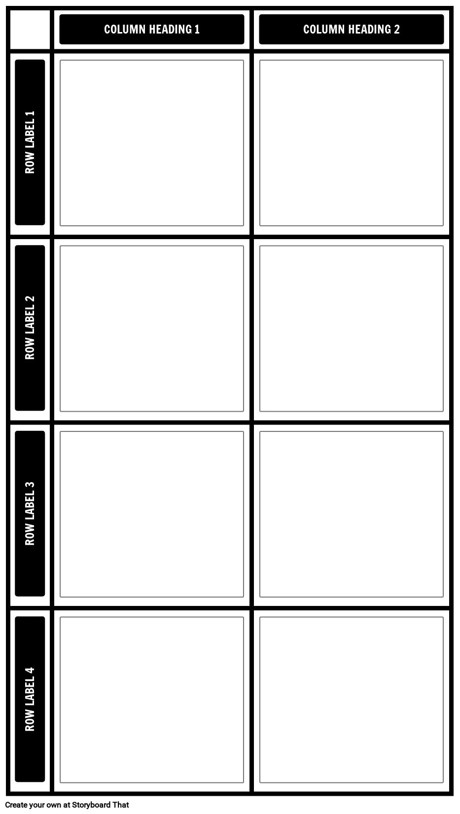Blank 2X4 Chart Storyboard By Storyboard templates