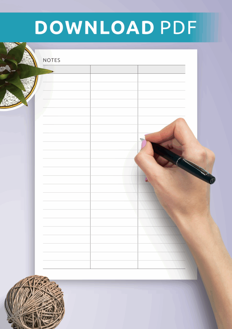 Blank 3 Column Notes Form Freeology Worksheets Library