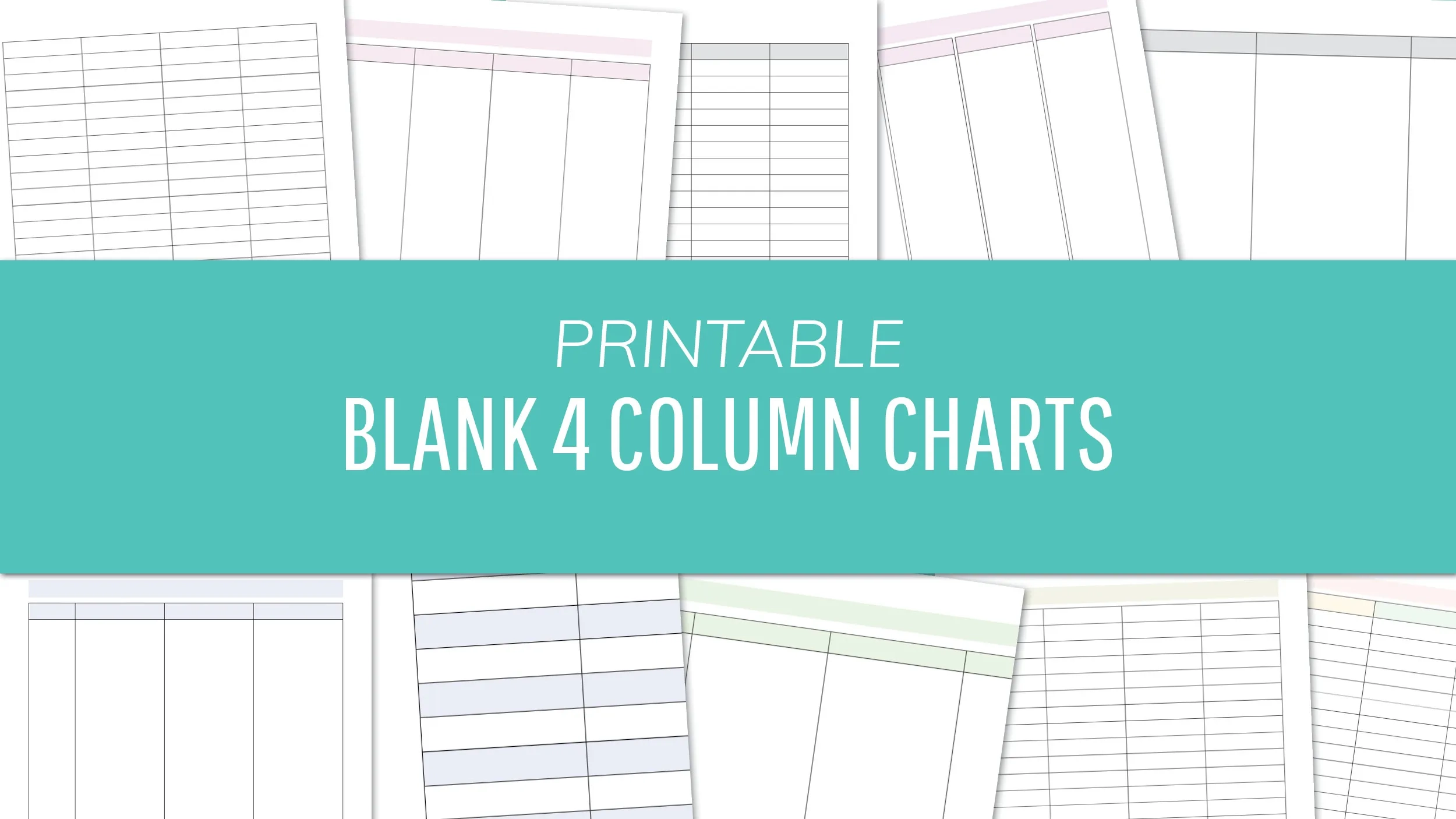 Blank 4 Column Chart Templates FREE 4 Column Tables PDFs