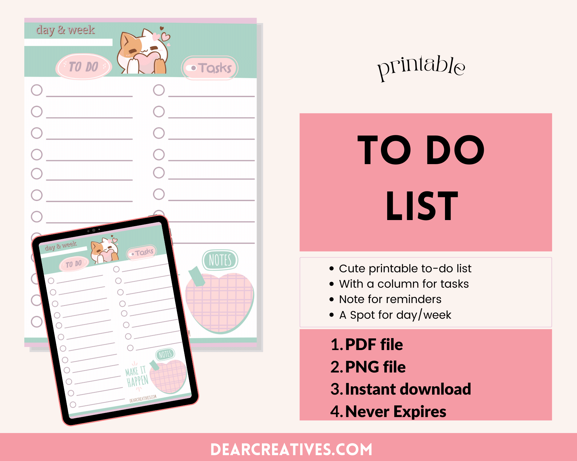 Blank 4 Column Chart Template