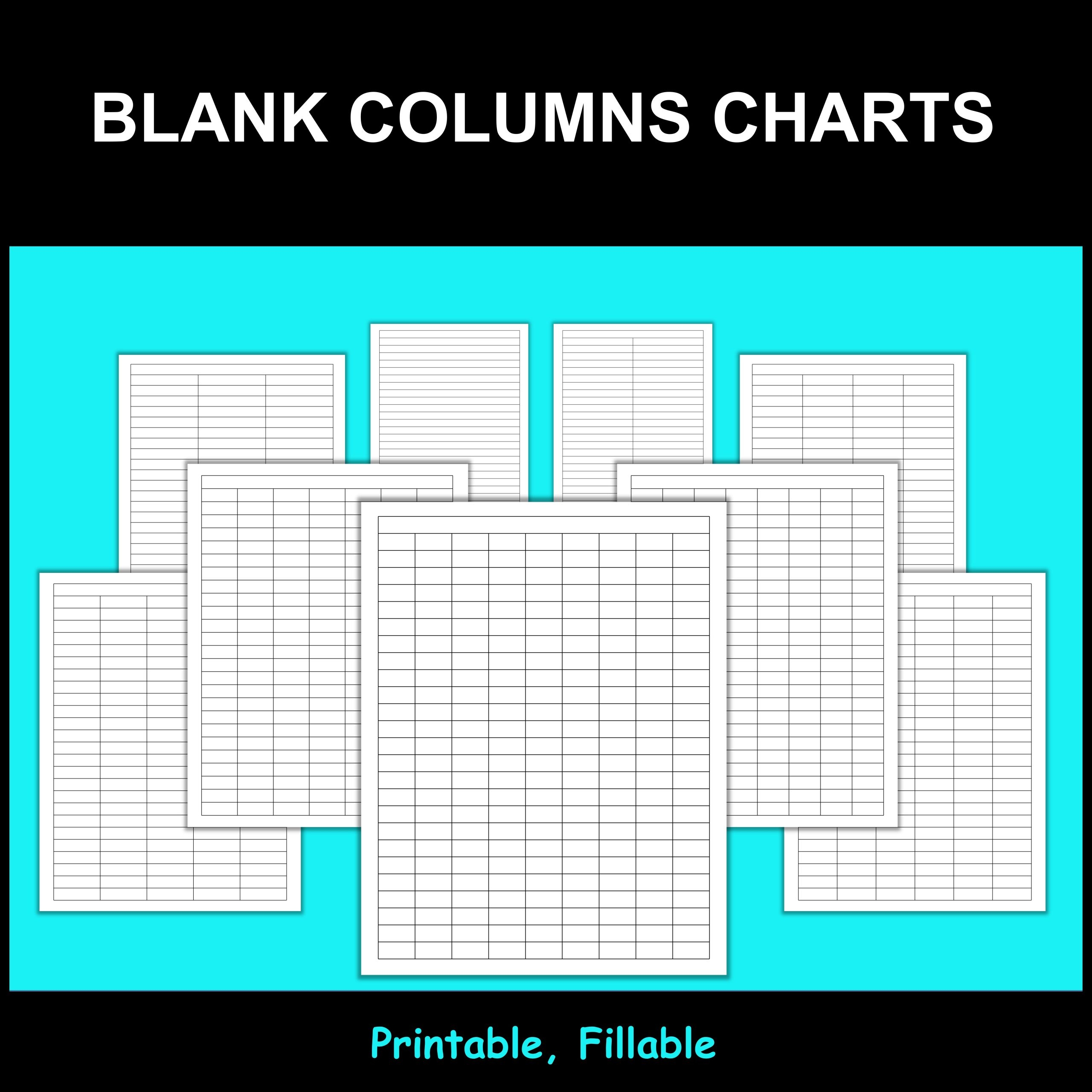 Blank Charts With Columns