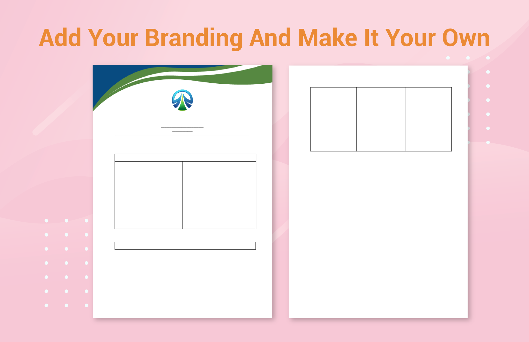 3 Column Blank Chart