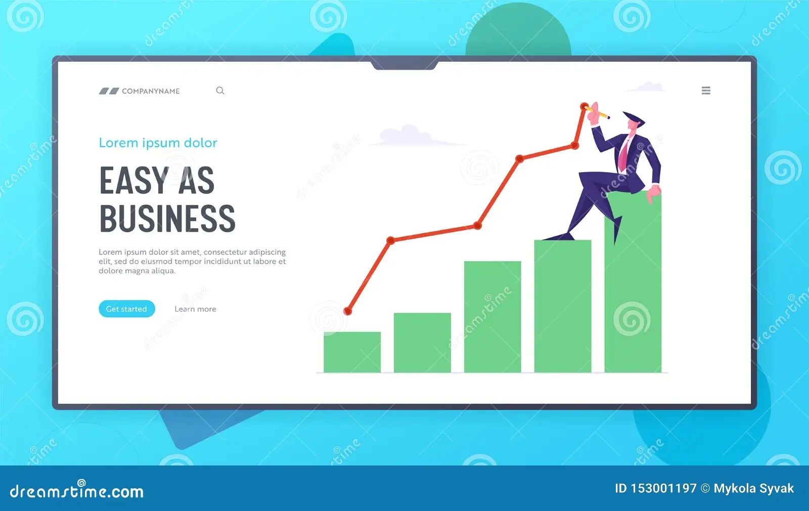 Business Man Sitting On Top Of Growing Column Chart Drawing Curve Line Businessman Work On Growth Data Analysis Stock Vector Illustration Of Ambition Graph 153001197