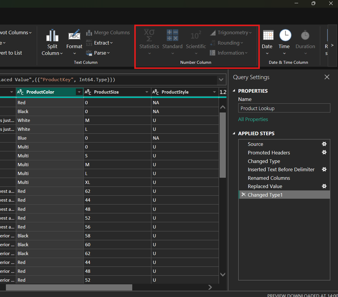 Calculation Tools On Text Type Columns Grayed Out R PowerBI
