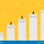 Cat Column Diagram 5 Steps Infographics Template Funny Growing 
