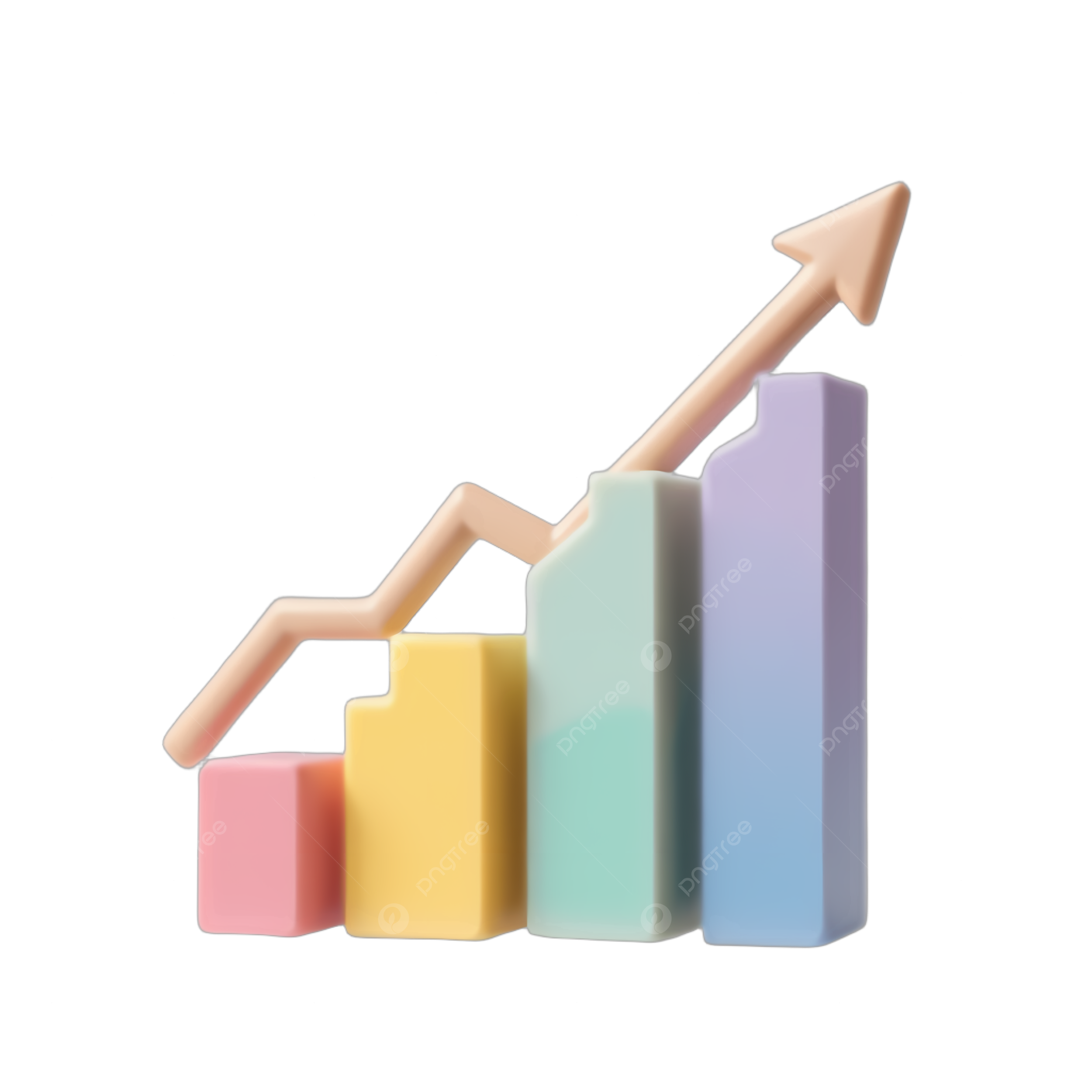 Colorful Column Chart For Upward Trend Growing Trend Rising Curve Compressed File PNG Transparent Clipart Image And PSD File For Free Download