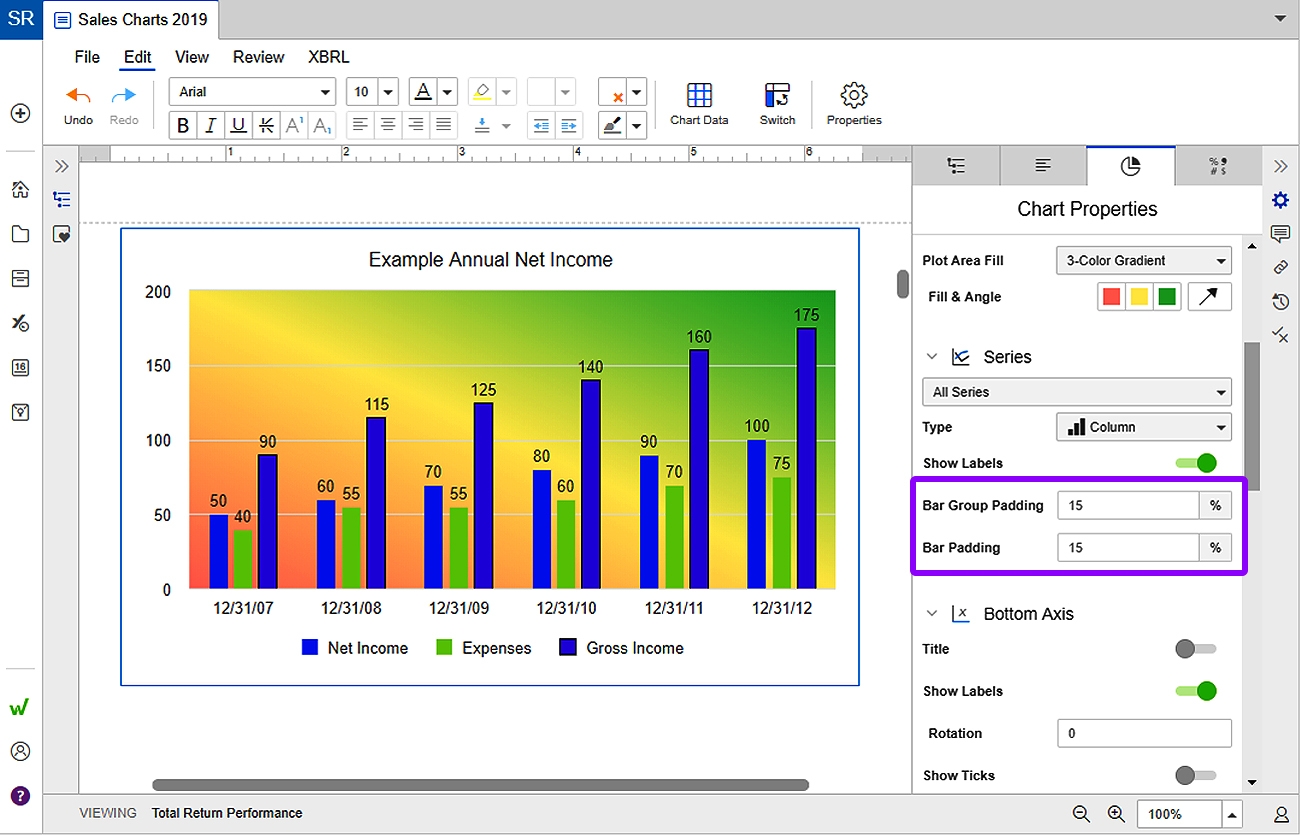 Insert Clustered Column Line Combo Chart