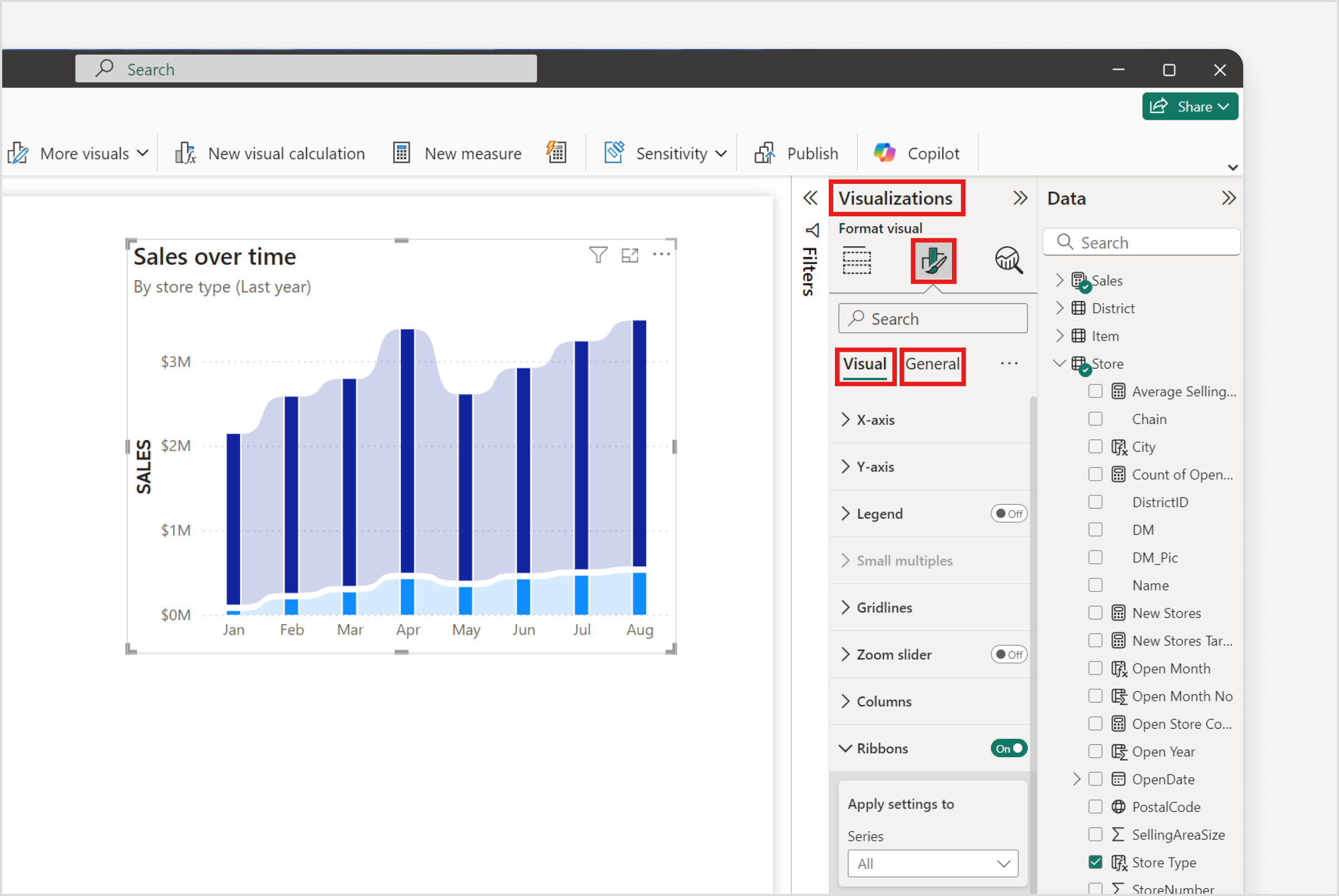 Column Chart Format Settings Power BI Microsoft Learn