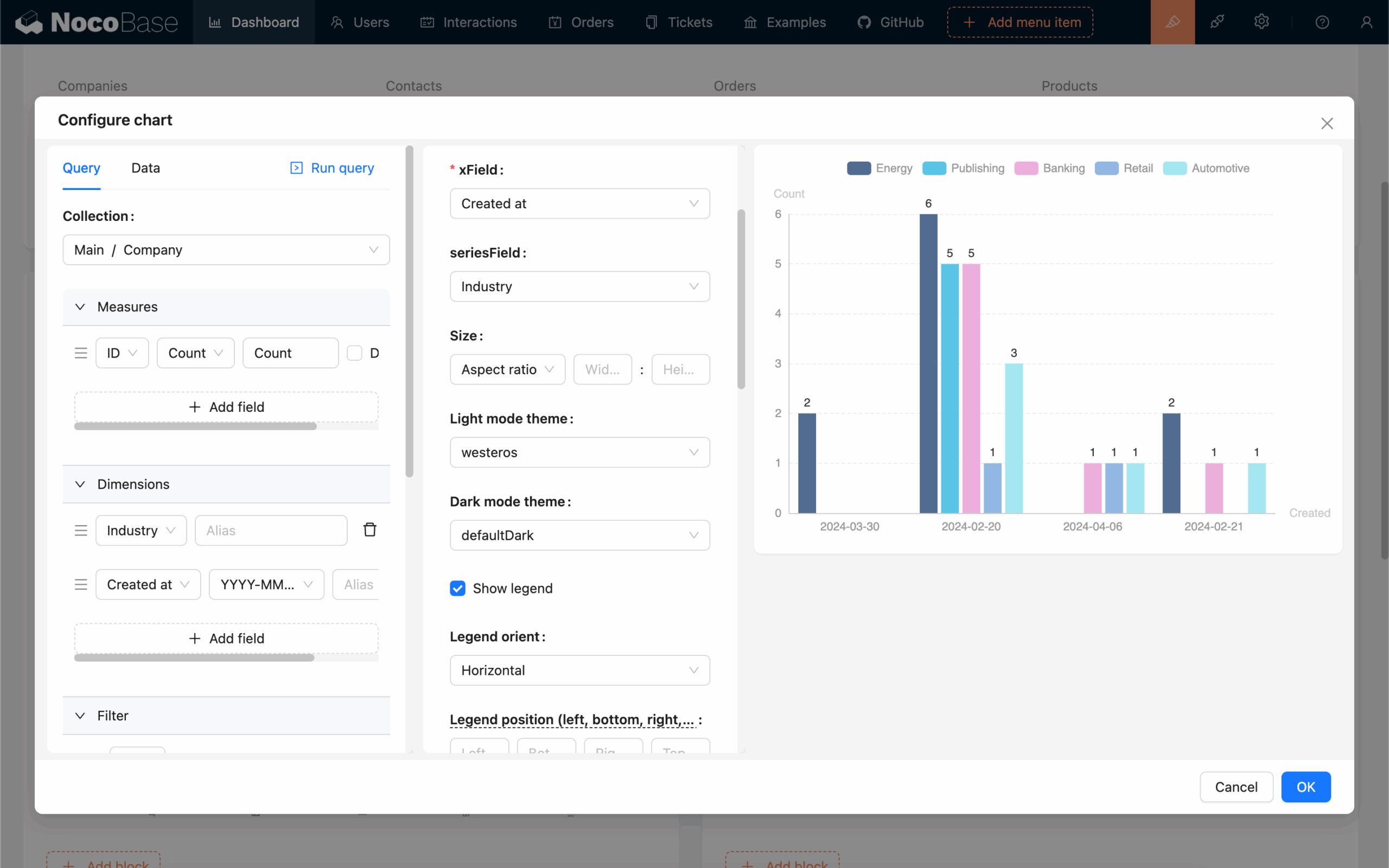 Column Chart NocoBase